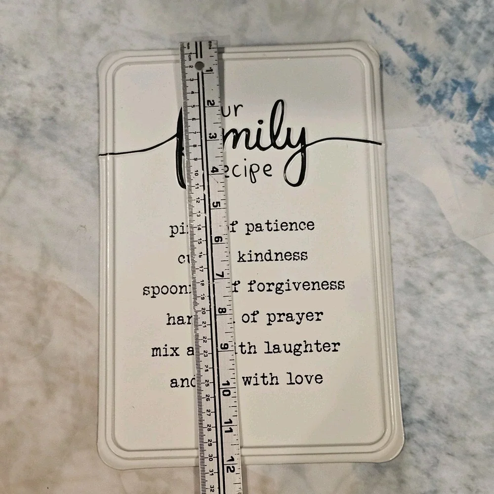 Family Recipe Metal Sign Inspirational Wall Decor Farmhouse Kitchen Plaque